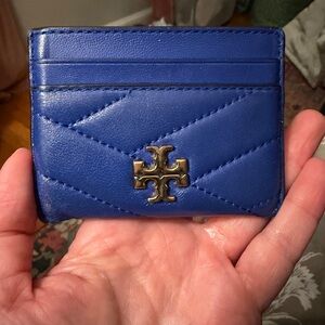 Tory Burch Royal Blue Quilted Card Holder